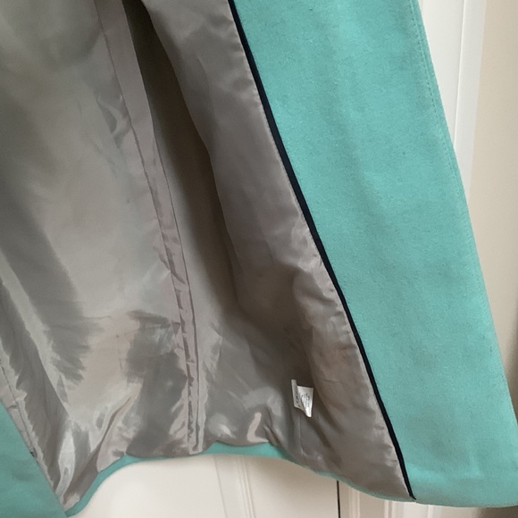 J. Crew Wool Zip Blogger Zipper Coat Jacket Day Coat Double-Cloth Lt. Turquoise - Picture 5 of 11